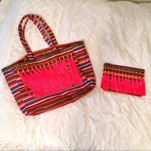 Merona Tassel Tote & Clutch